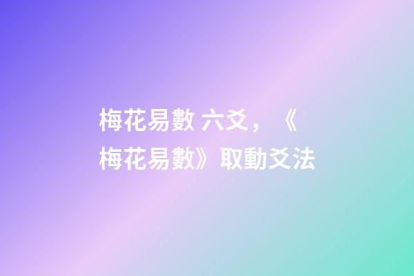 梅花易數 六爻，《梅花易數》取動爻法